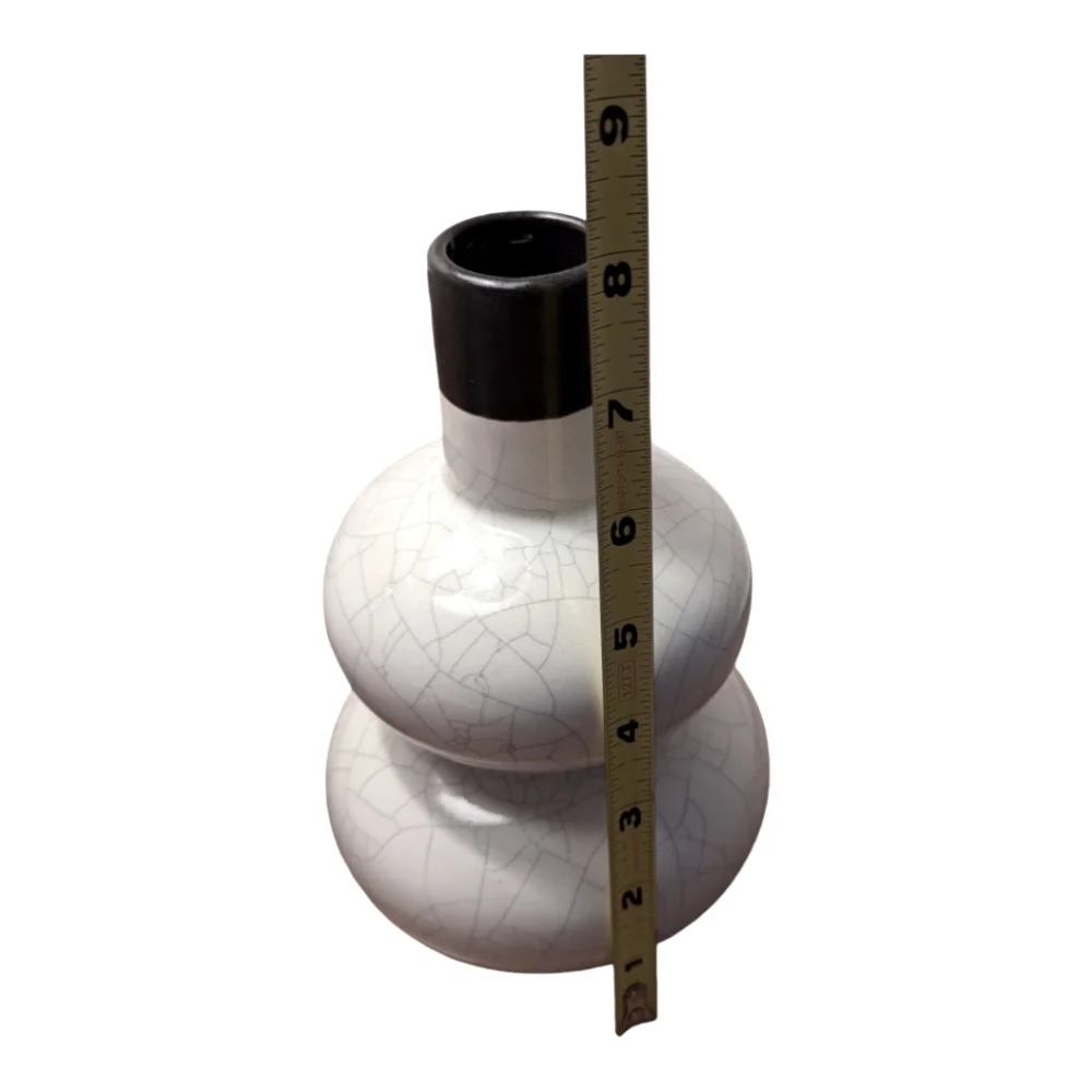 Crate & Barrel unique double gourd crackle vase